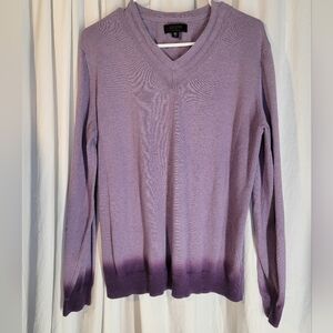 Guess Los Angeles Dip-dye Purple V-Neck Sweater